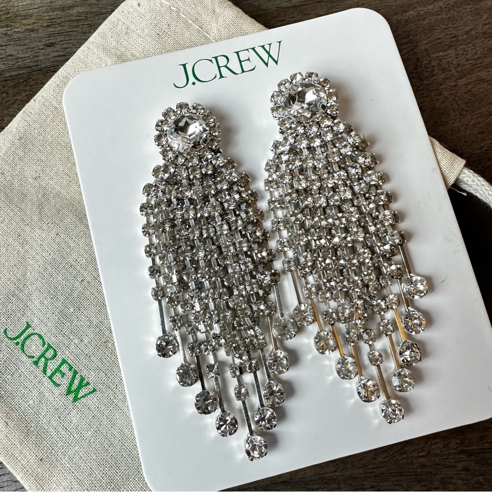 NWT J Crew Joffery Sparkle Waterfall Earrings.